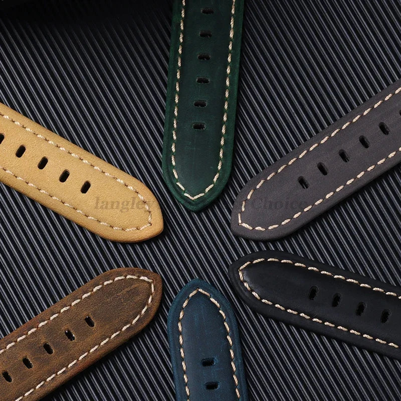 Genuine Leather Watch Strap for Panerai Band Men Women PAM111/441/312 Horse Cowhide Leather Belts 20mm 22mm 24mm 26mm for Casio