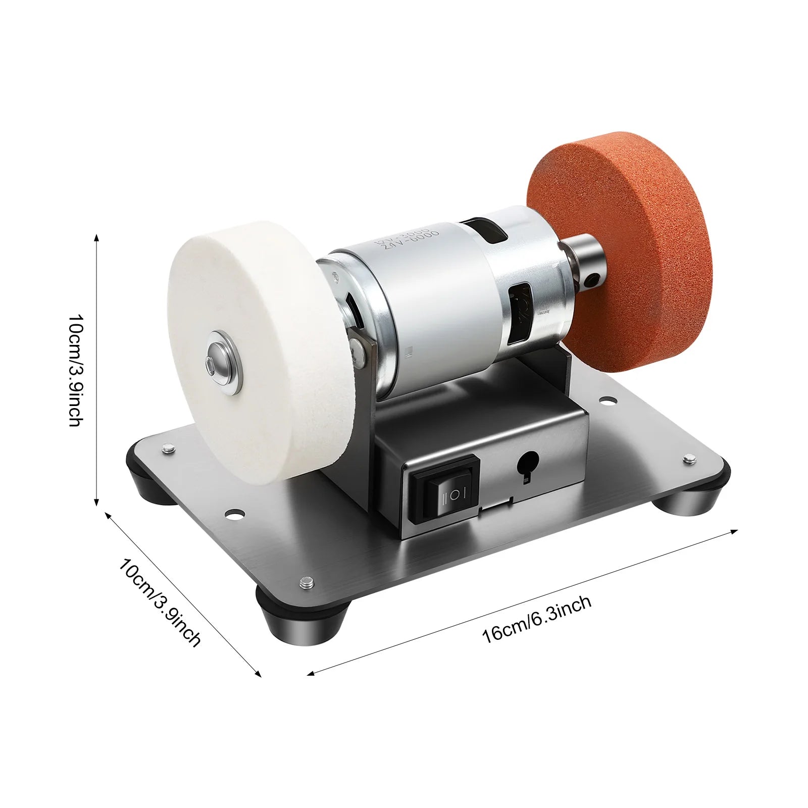 96W Benchtop Sander, Small Grinder Adjustable Variable Speed Table Grinder 6000 RPM for Metal Grinding Polishing DIY