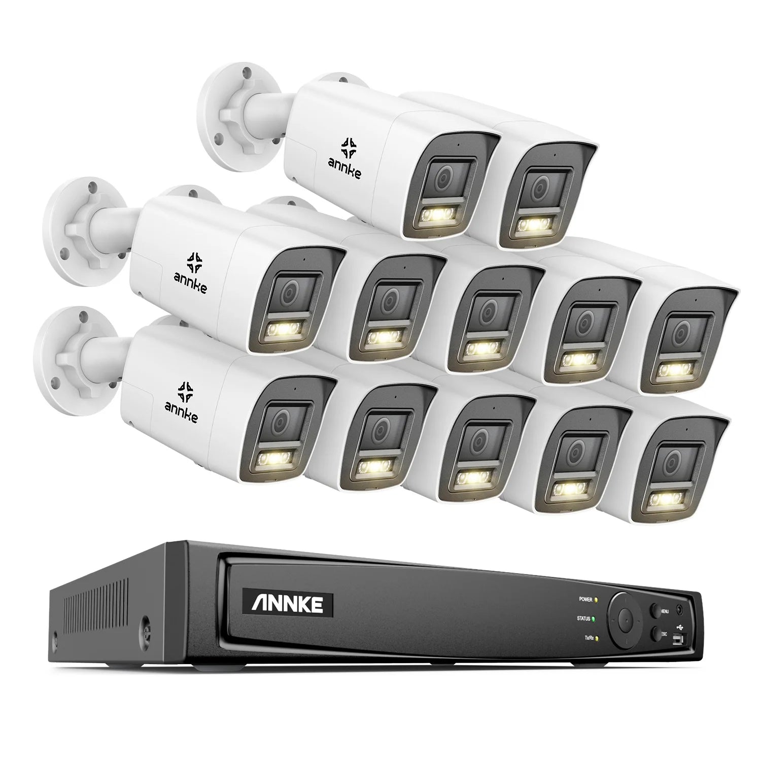 ANNKE 8CH 4K Ultra HD POE Network Video Security System 8MP H.265+ IP Camera Support Two Way Audio human & Vehicle Detection 4MM