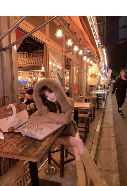 Winter Women Old Money Girl Long Sleeve Full Zip Cardigan Sweater Cuddly Hoodies Knitwear 2000s Aesthetic Korean Fashion Sweater