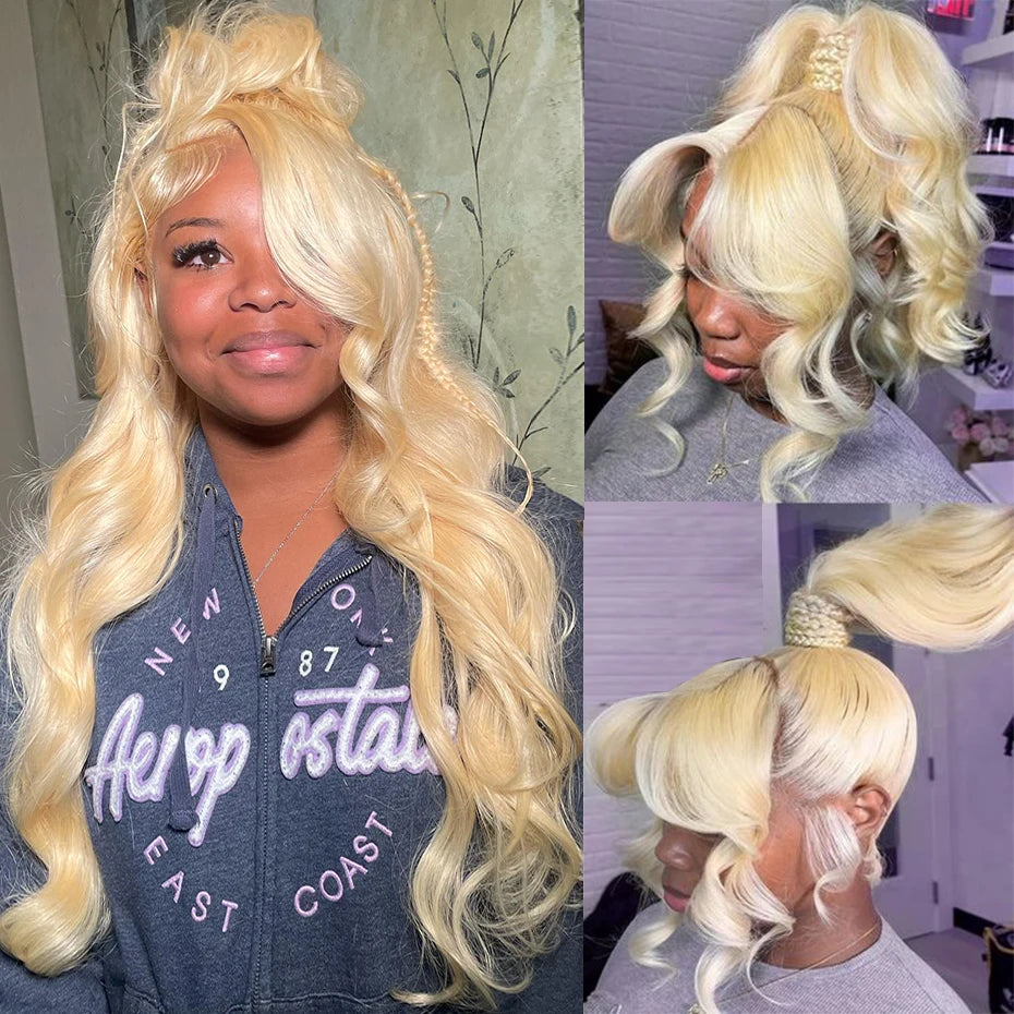 30 32 36 Inch Honey Blonde Human Hair Wig 613 Transparent Body Wave 13x6 Hd Lace Frontal Wigs For Women 200% Colored Lace Wig