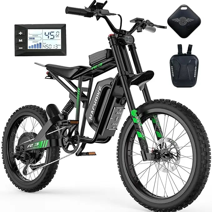R3 Electric Dirt Bike for Adults Peak 6000W brushless Motor 45-50MPH Speed Dirtbike 50 Miles Range Ebike with 60V 25Ah Battery