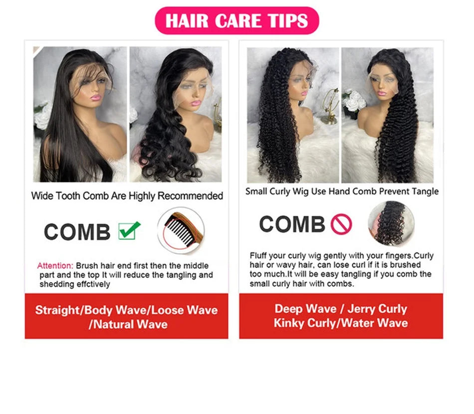 200% Density 13x6 13x4 Deep Wave Hd Lace Frontal Wigs Human Hair 30 40 Inch Wet And Wavy Loose Water Wave Lace Front Wig 360 Curly Lace Frontal Human Hair Lace Wigs For Women Human Hair 100% Human Hair