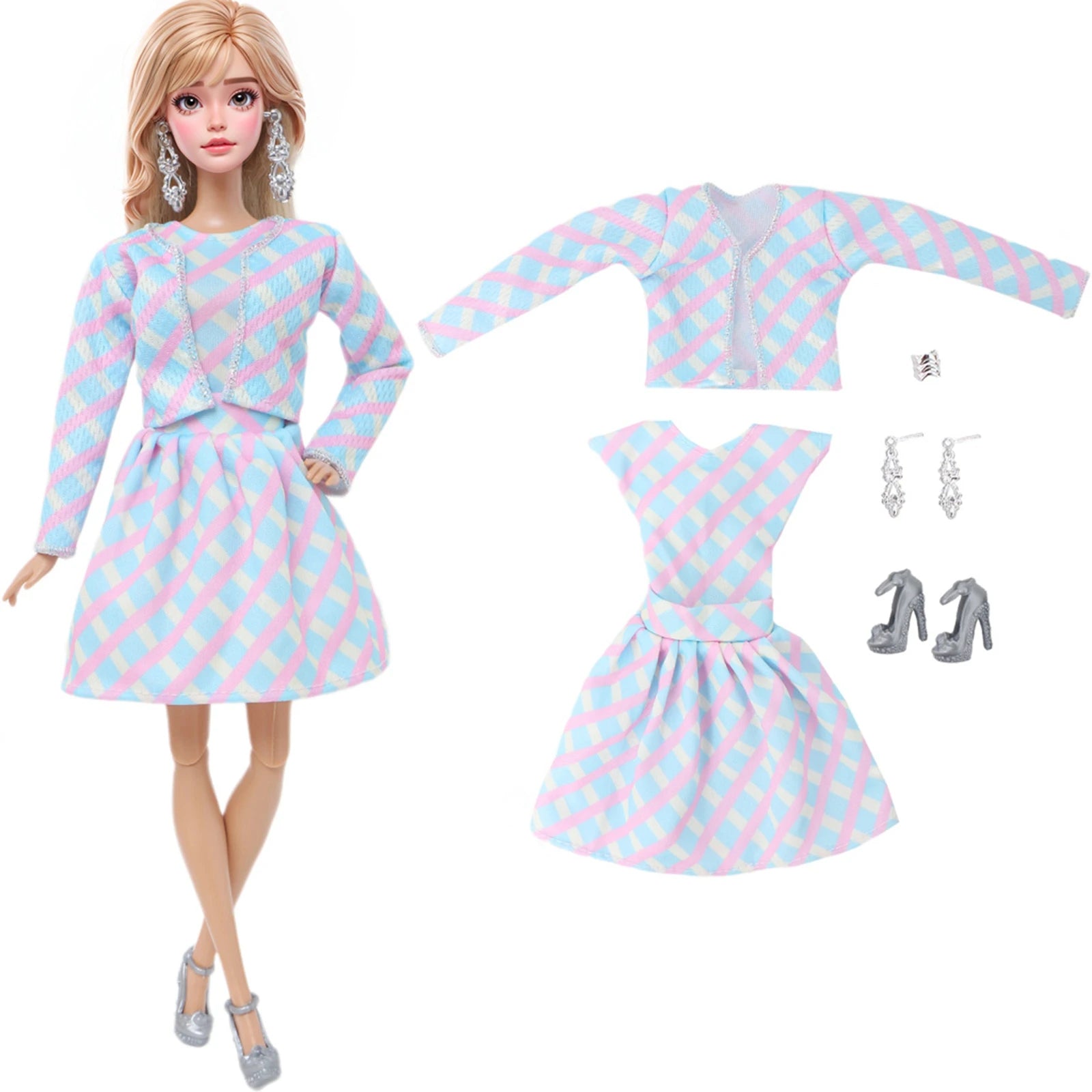 Blue Series Doll Outfit 30cm Doll Dress Swimsuit Tops Pants Skirt Party Gown 11.8 Inch Doll Clothes Accessories 1/6 Toy Gift