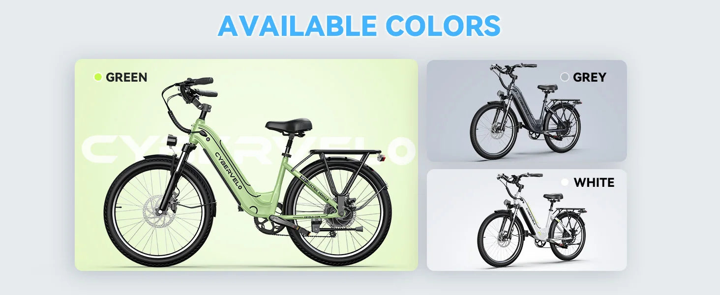 1000W Electric Bike for Adults Cybervelo EK7 26inch Shimano 7 Speed 80+Miles Removable Battery All Terrain E-bike