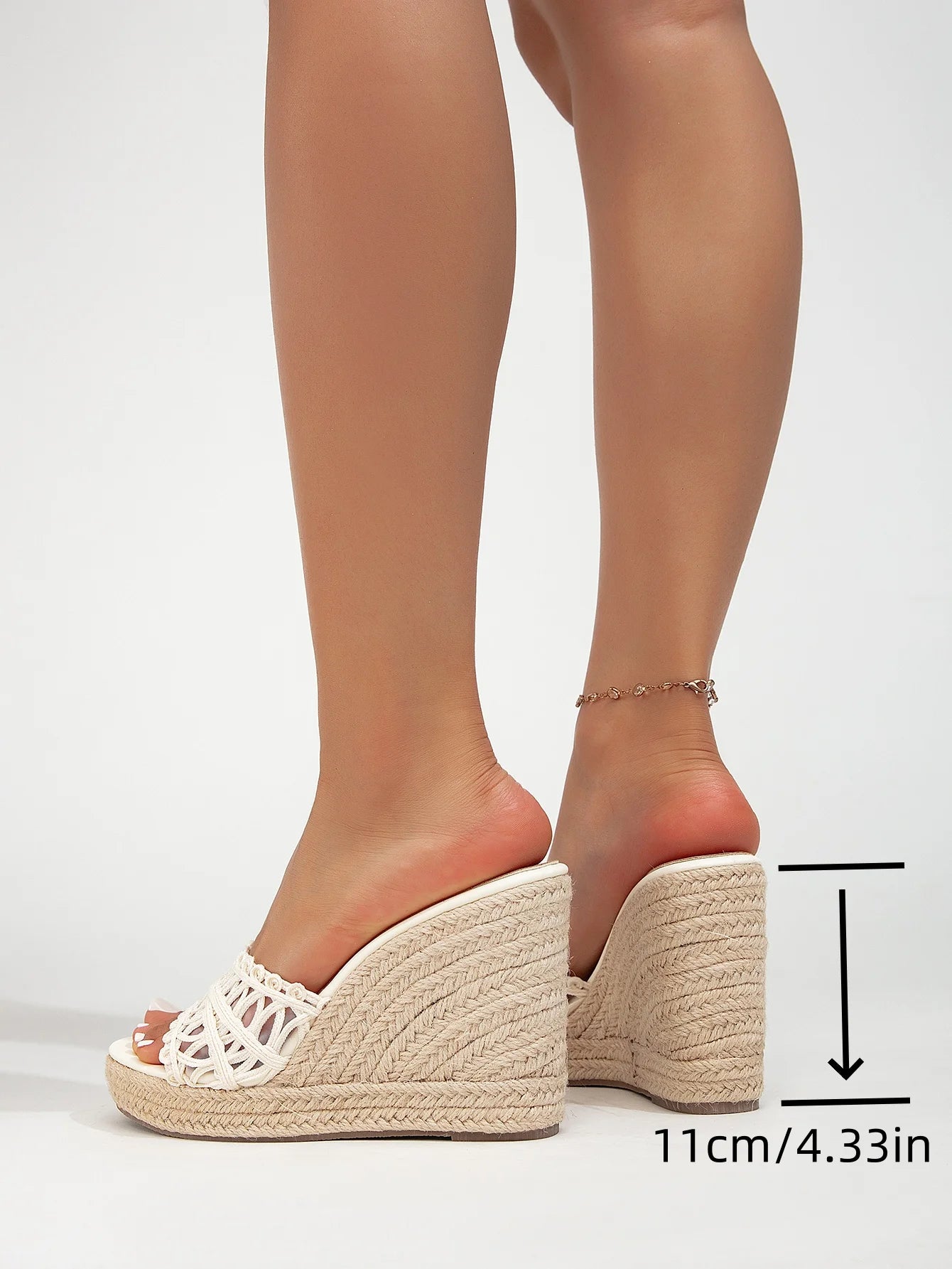 Summer New Fashion Simple Women's Sandals, Versatile for Daily Wear, Vacation, Leisure, Travel, Open-Toe Slip-On Platform High-Heeled Sandals