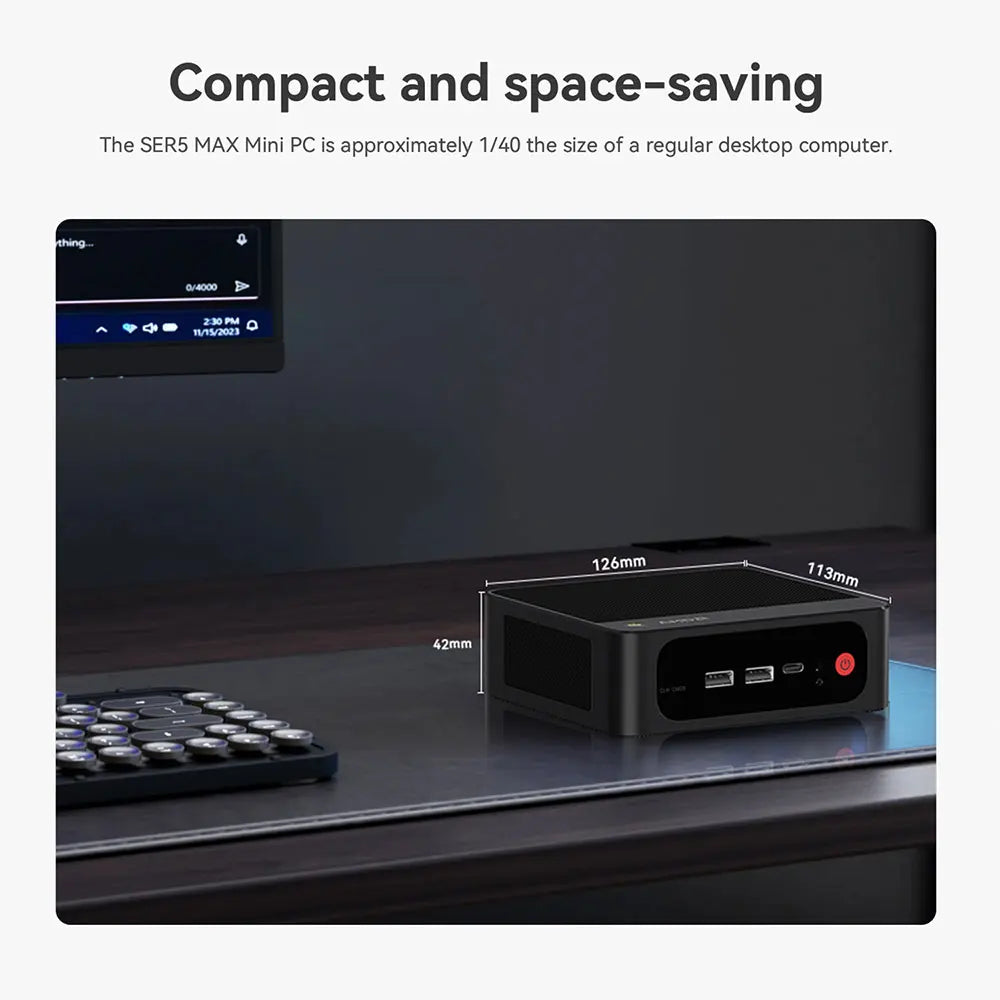 Beelink SER5 Max Mini PC AMD Ryzen7 6800U 7735HS DDR5 24GB SSD 500GB 1TB SER5 R5 5500U DDR4 16GB Support WiFi6 2.5G LAN Desktop