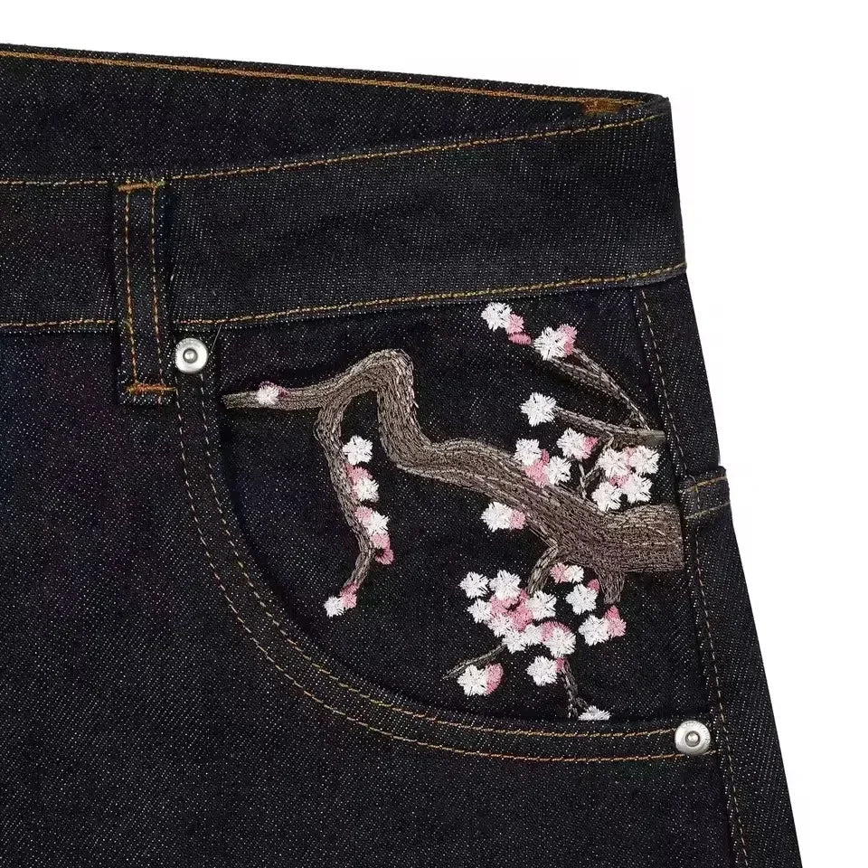 2026 Hip-hop gold coin jeans Y2K retro low waist wide leg zipper pants y2k clothing men's fashion embroidered loose jeans