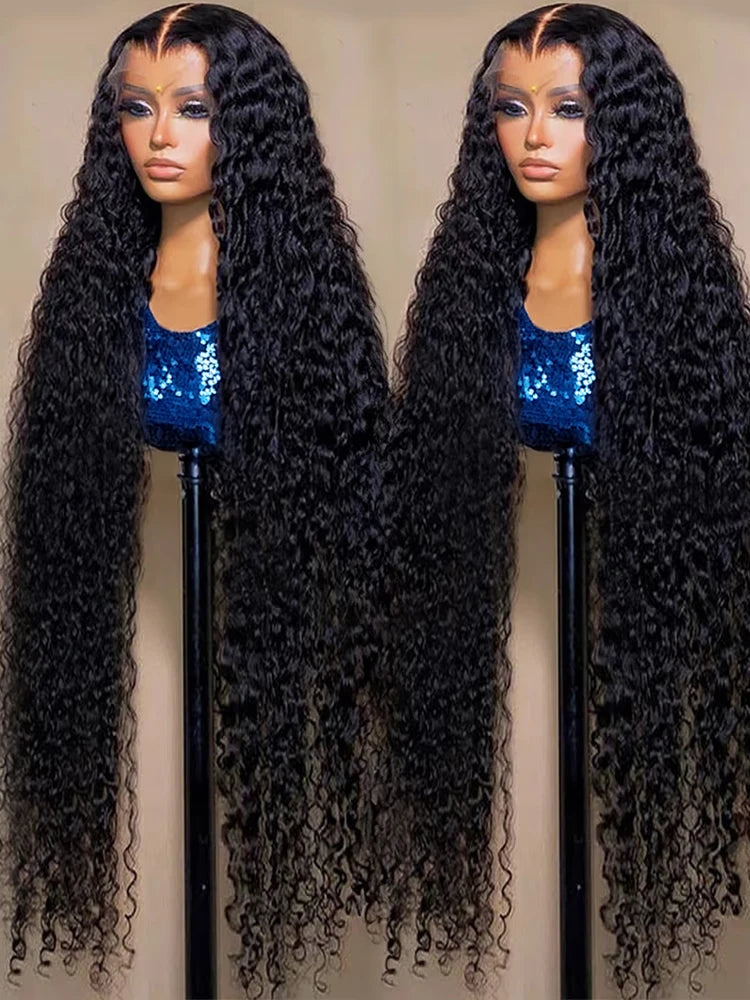 40 46 Inch 13x6 Hd Loose Deep Wave Lace Frontal Wig Brazilian 13x4 360 Full Water Curly Human Hair Wigs For Women 300% Density