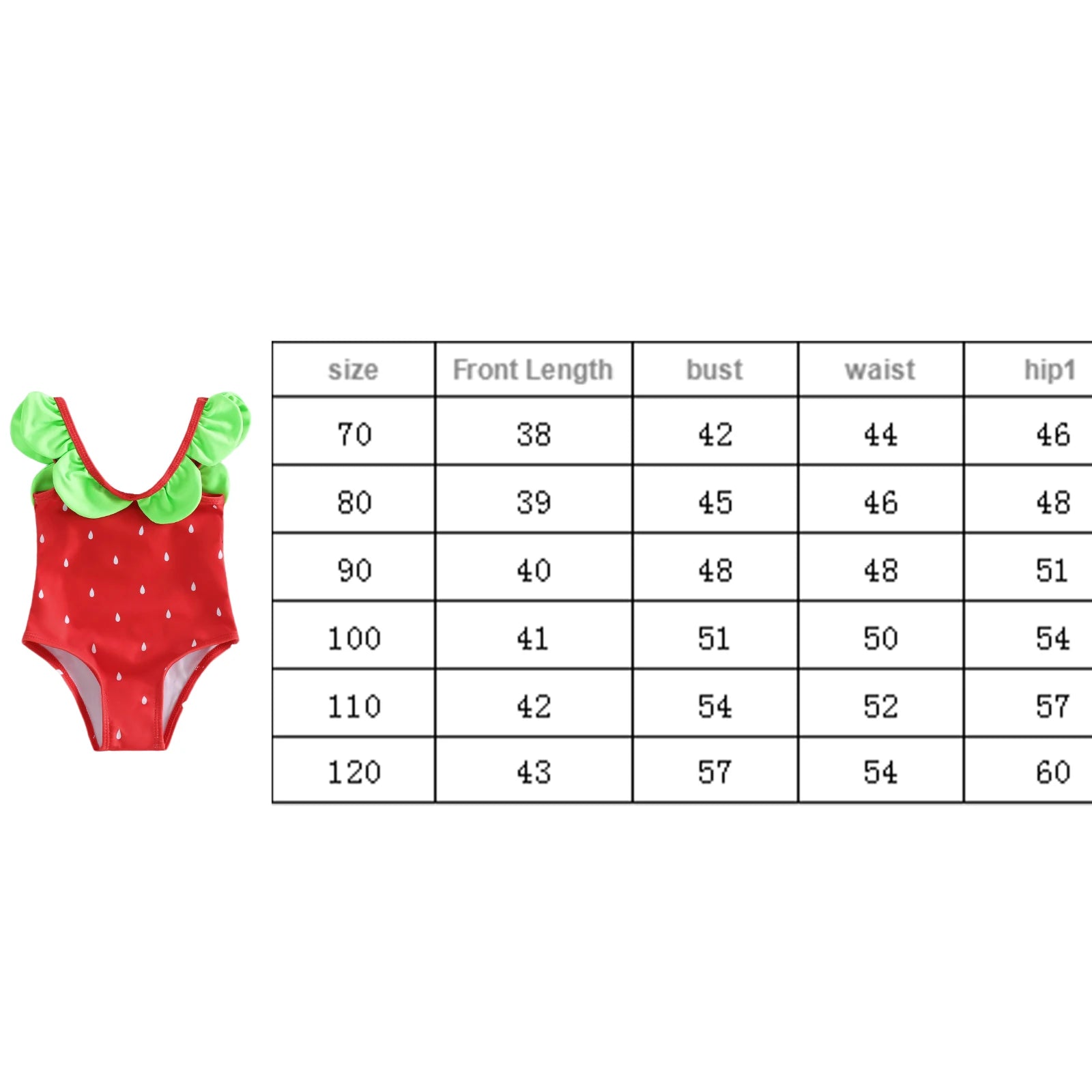Tregren Toddler Baby Girl Swimsuit Watermelon Seeds Print Green Trim Crew Neck Swimwear Kids Infant Beach Bathing Suit Monokini