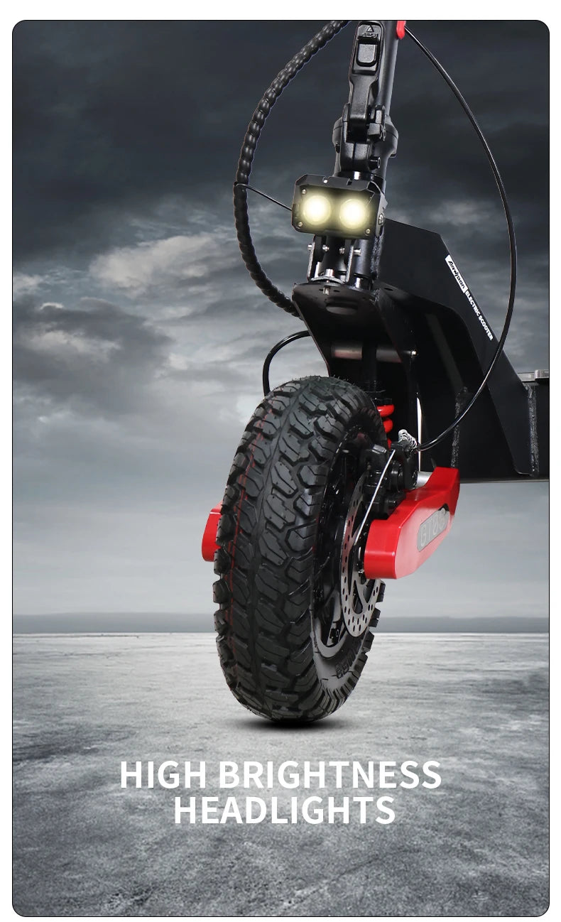 Arwibon GT06Plus Adult Electric Scooter,Speed up to 35MPH, 52V23.4AH ,11 Inch Off-Road Tires, Foldable Sports Commuter E-Scooter