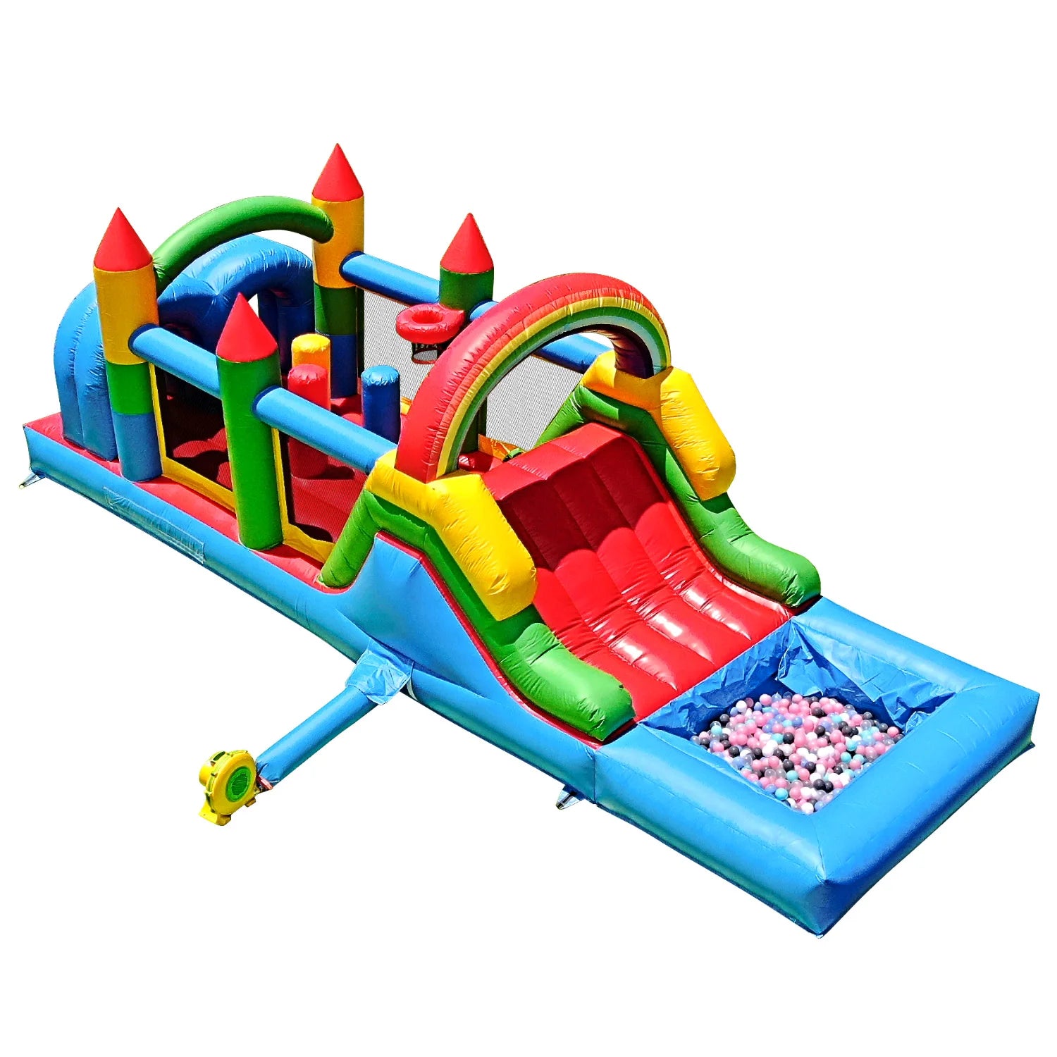 Giant inflatable Bounce House Big Size Inflatable Trampoline With Double Slide Courtyard Kids Jumping Castle  Obstacle track