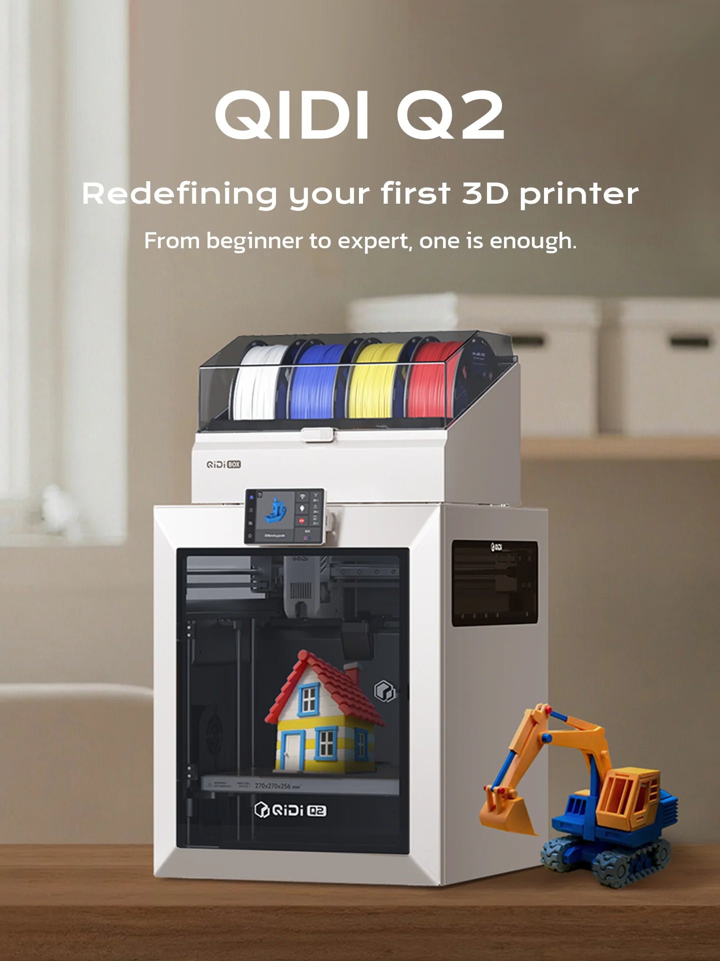 QIDI Q2 Multi-Color Printing 3D Printer Fast Speed Printing 600mm/s Industrial WIFI High Precision Print