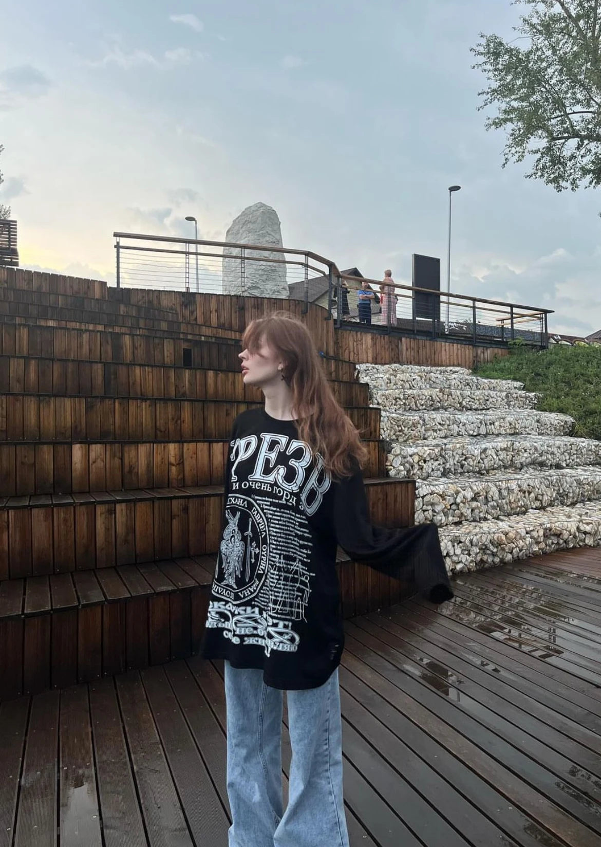 Oversized Men's Clothing Streetwear Sober Print Autumn Hip Hop Korean Long Sleeve Y2k Tops Tee Cotton Graphic Unisex Tshirt Goth