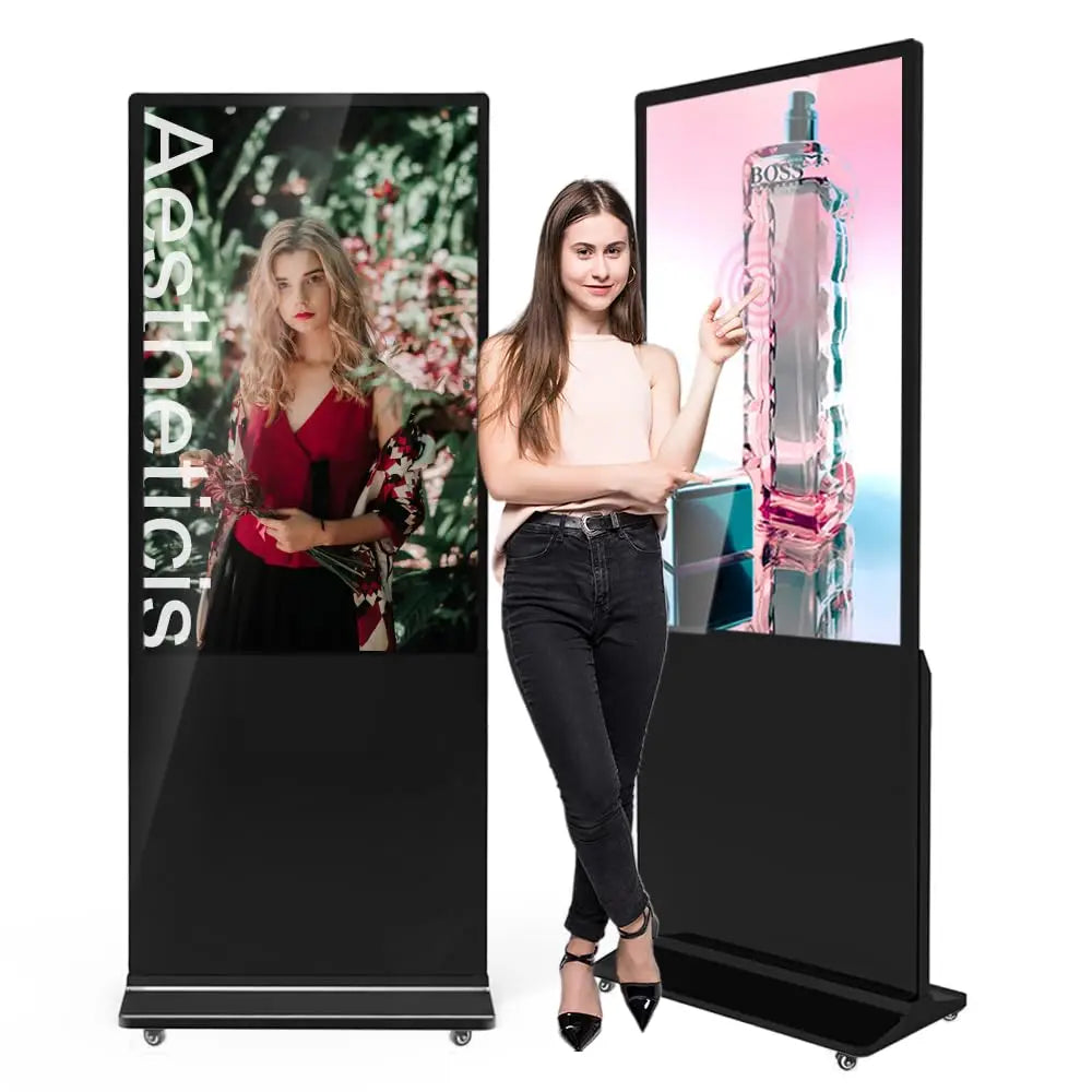 65 Inch 4K Digital Signage Kiosk Indoor Floor Standing Commercial Monitor Advertising Display LCD Totem with HDMI Input Player