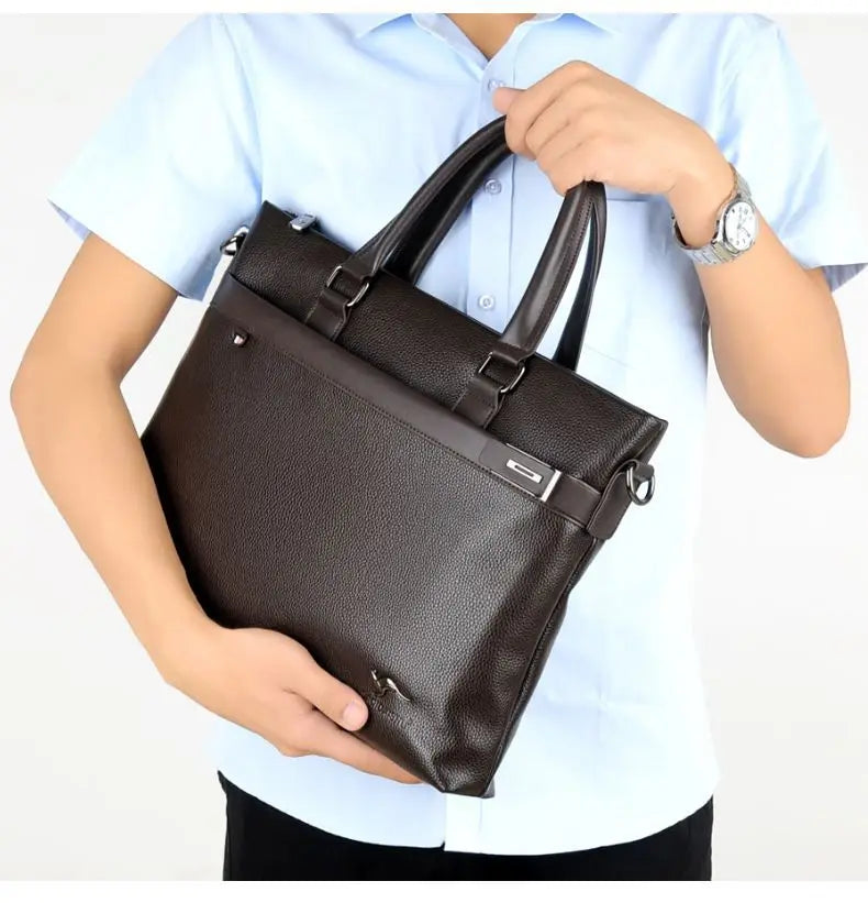 Men's Bag Genuine Leather Men Briefcase for Laptop 14 Messenger Men's Leather Bag Business Portfolio for Document A4