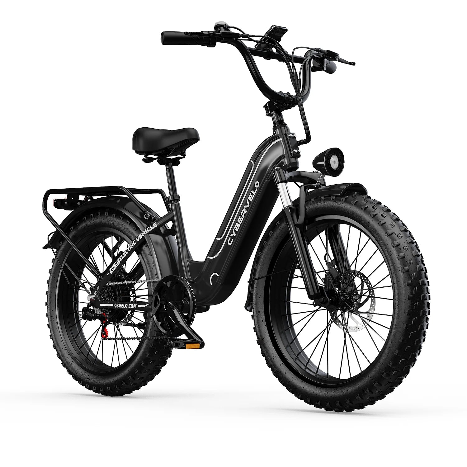 1000W Electric Bike for Adults Cybervelo EK7 26inch Shimano 7 Speed 80+Miles Removable Battery All Terrain E-bike