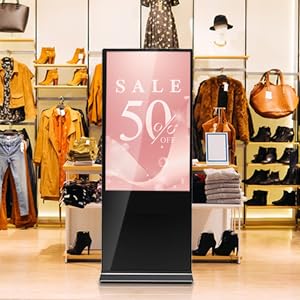 65 Inch 4K Digital Signage Kiosk Indoor Floor Standing Commercial Monitor Advertising Display LCD Totem with HDMI Input Player