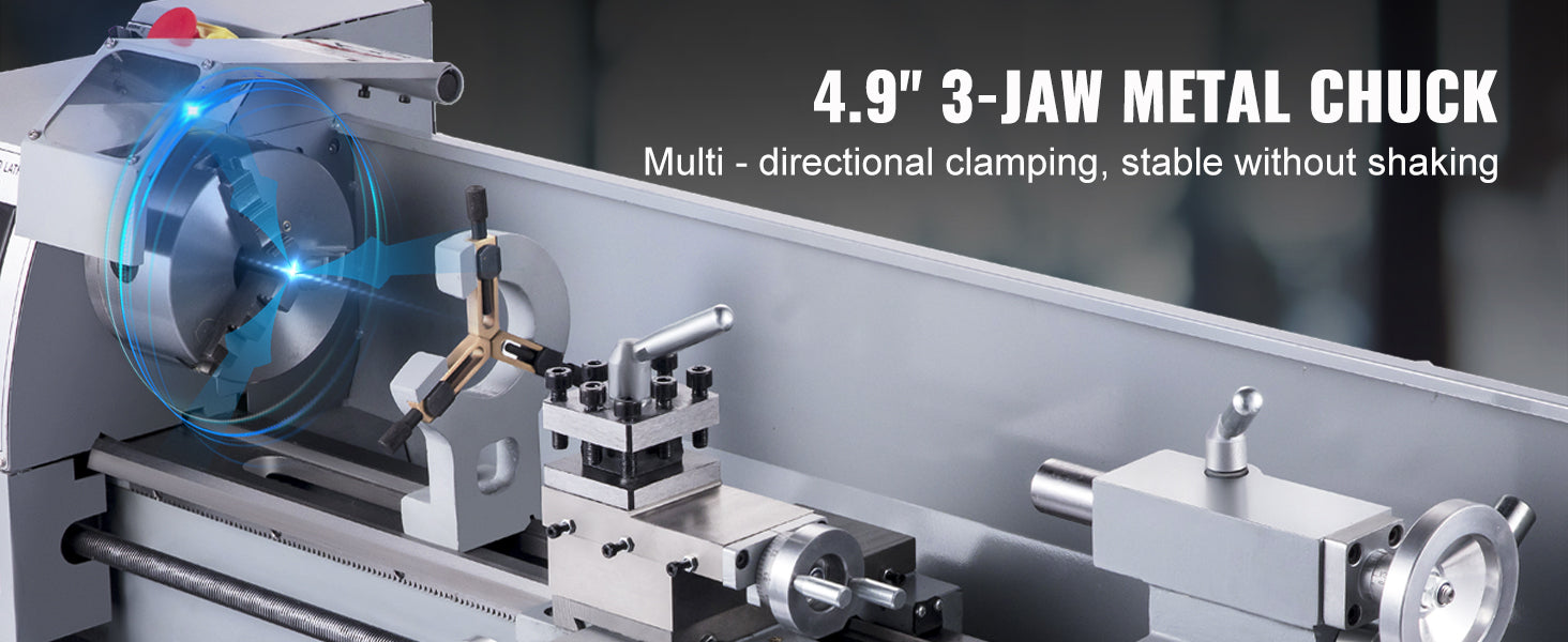 SucceBuy 750W Metal Lathe Machine Brushless 8.3"x29.5" / 210mm*736mm 50-2500RPM Continuously Variable, DIY Metal Working Turning